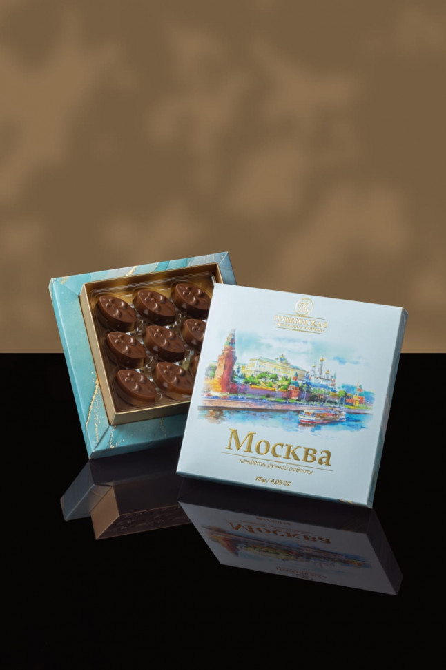  Пушкинская фабрика Конфеты Миндаль (Москва), 115г(голубая коробка) в Геленджике