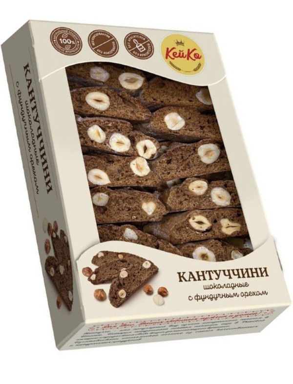 №3 Кей Ко Кантуччини шоколадные с фундучным орехом, 200г  в Геленджике